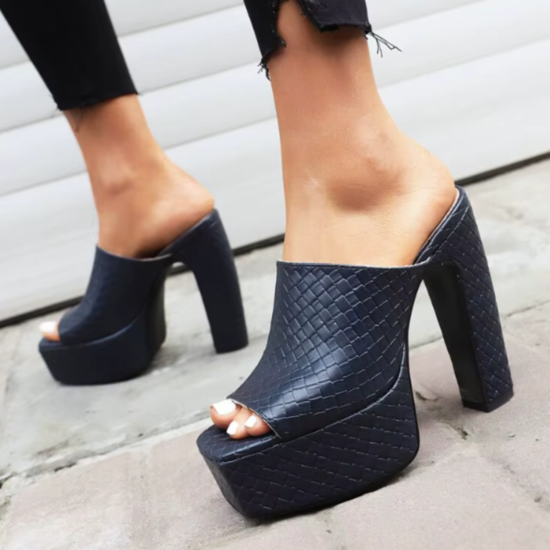 Sandalias Plataforma Mujer de Cuero Vegano Ajuste Comodo