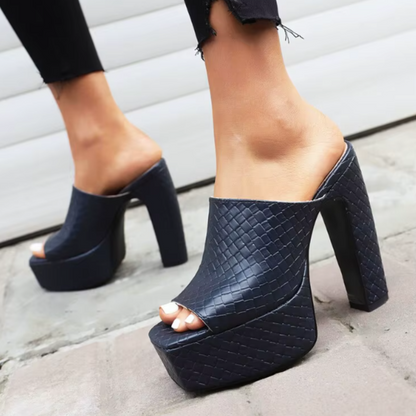 Sandalias Plataforma Mujer de Cuero Vegano Ajuste Comodo