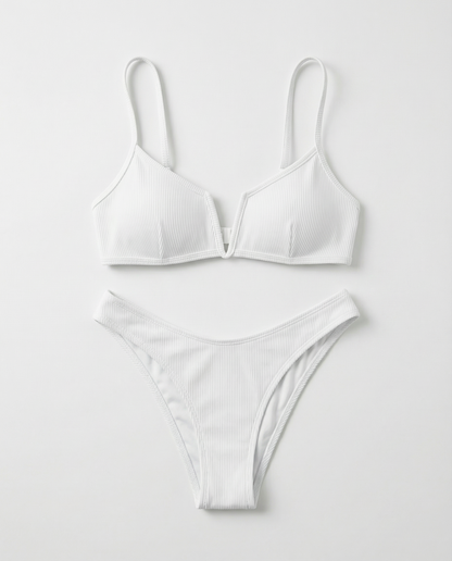 Bikini Mujer Tejido Acanalado Push-Up Tirantes Finos - Mavetta