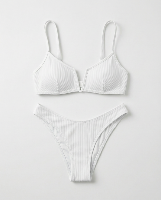 Bikini Mujer Tejido Acanalado Push-Up Tirantes Finos - Mavetta