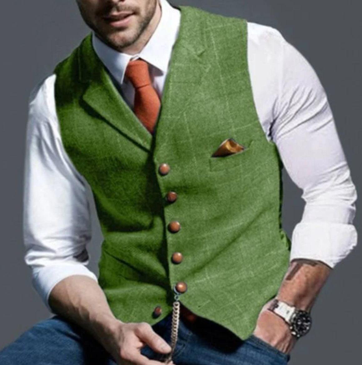 Chaleco Hombre con Botonadura Ajuste Clasico