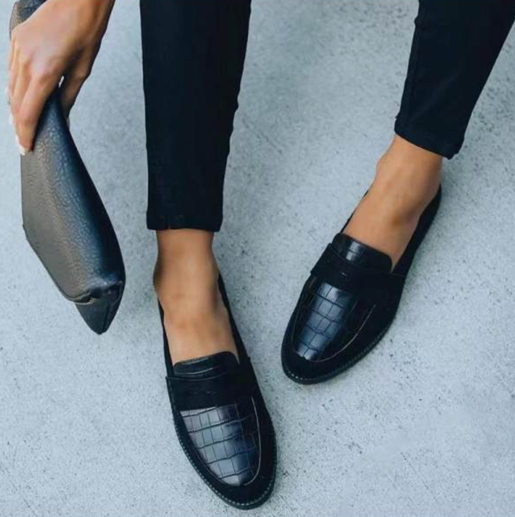 Mocasines Mujer Sintético Textura Cocodrilo Clásico