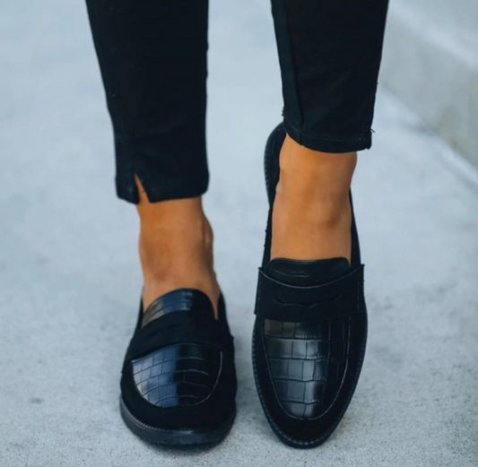Mocasines Mujer Sintético Textura Cocodrilo Clásico - Mavetta