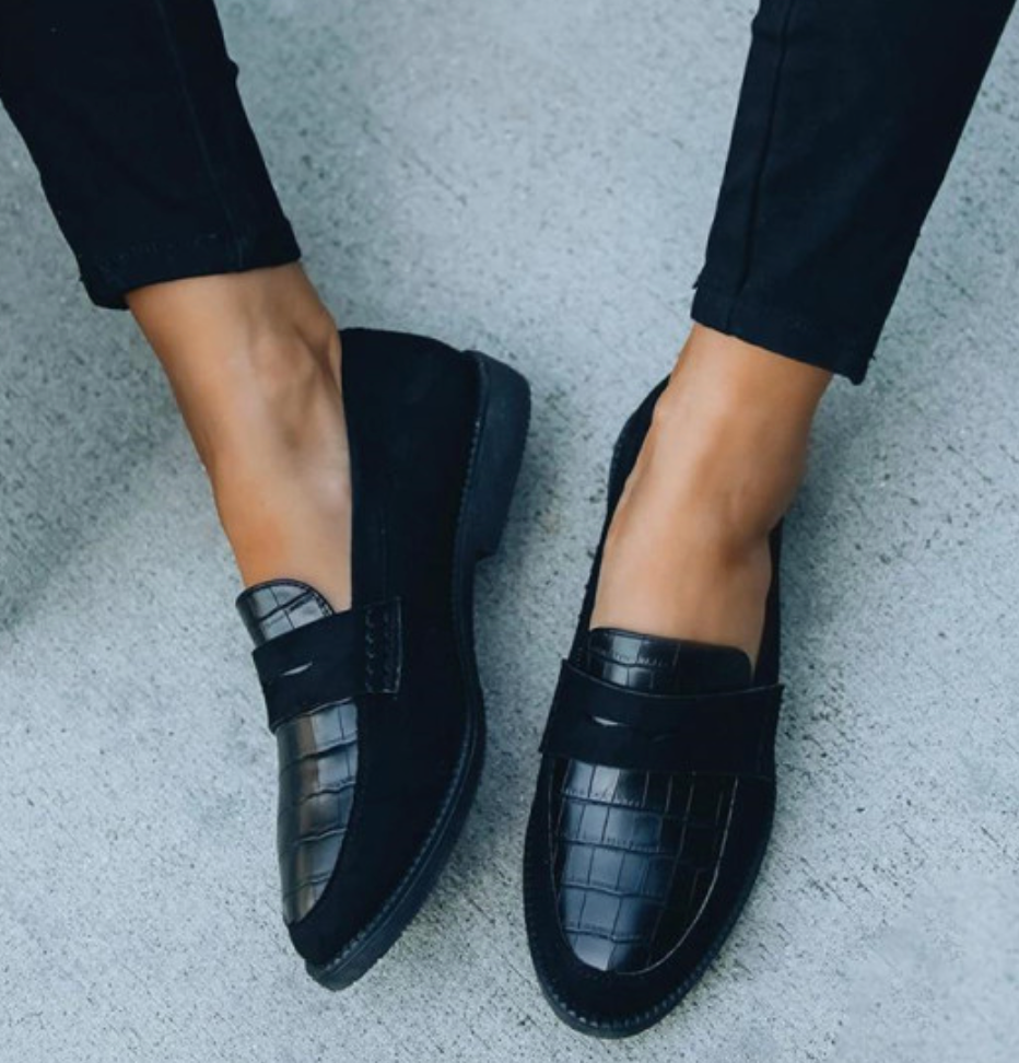 Mocasines Mujer Sintético Textura Cocodrilo Clásico