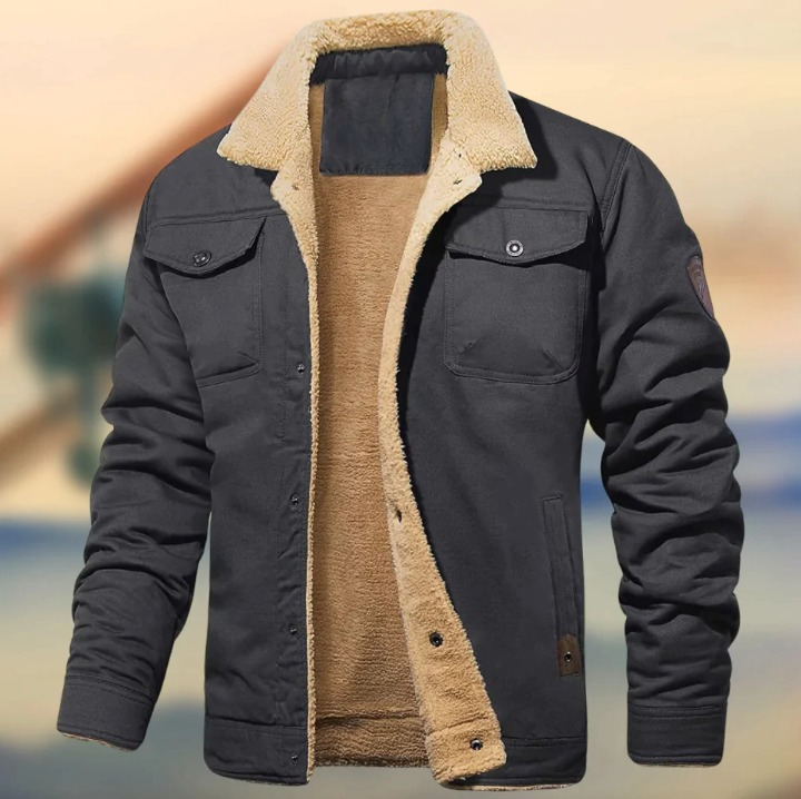 Abrigo Hombre Acolchado Invierno Cálido Ajuste Regular