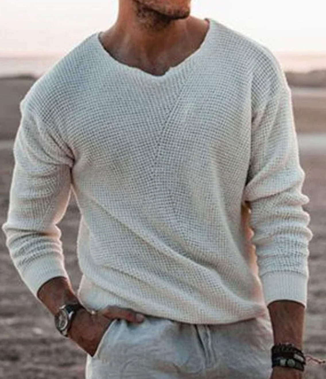 Jersey Hombre de Punto Suave Ajuste Elegante