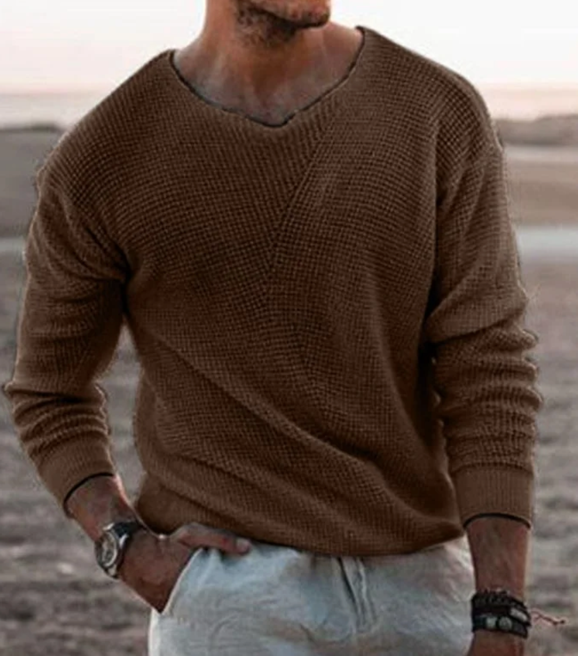 Jersey Hombre de Punto Suave Ajuste Elegante