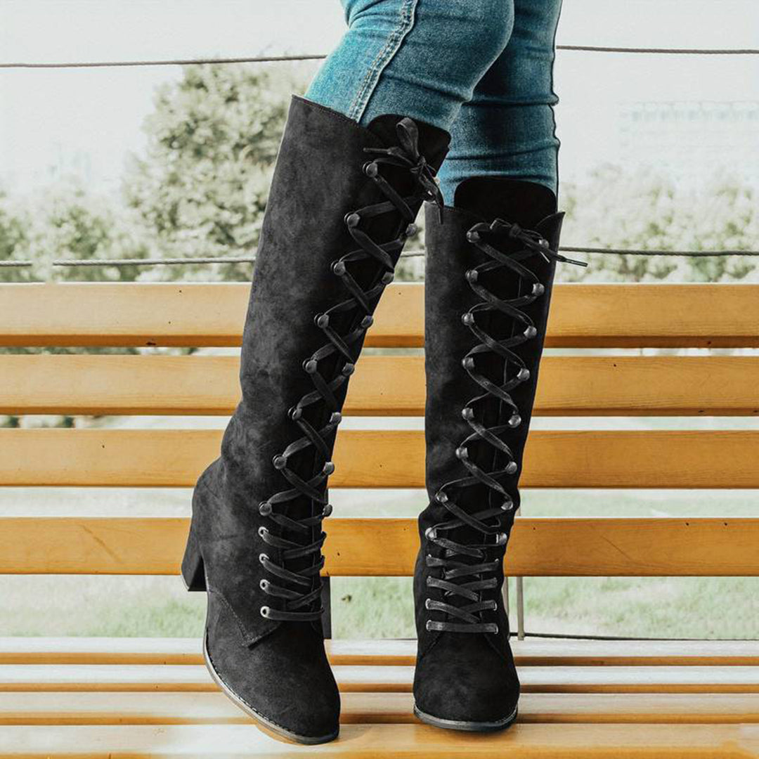 Botas largas mujer con tacón alto elegante