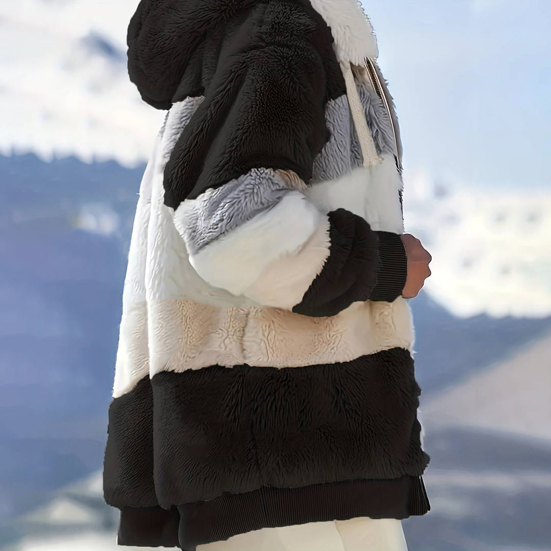 Chaqueta Mujer de Forro Polar con Capucha Ajuste Regular