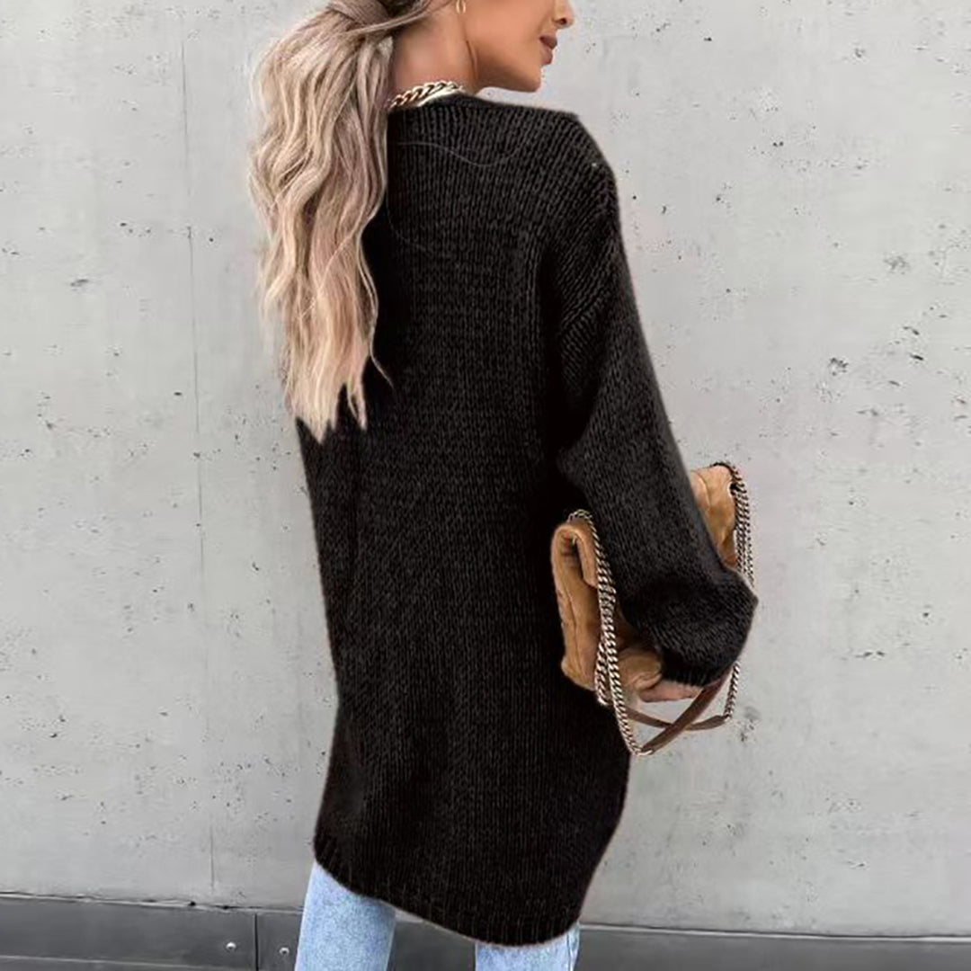 Cárdigan Largo Mujer Estilo Clásico