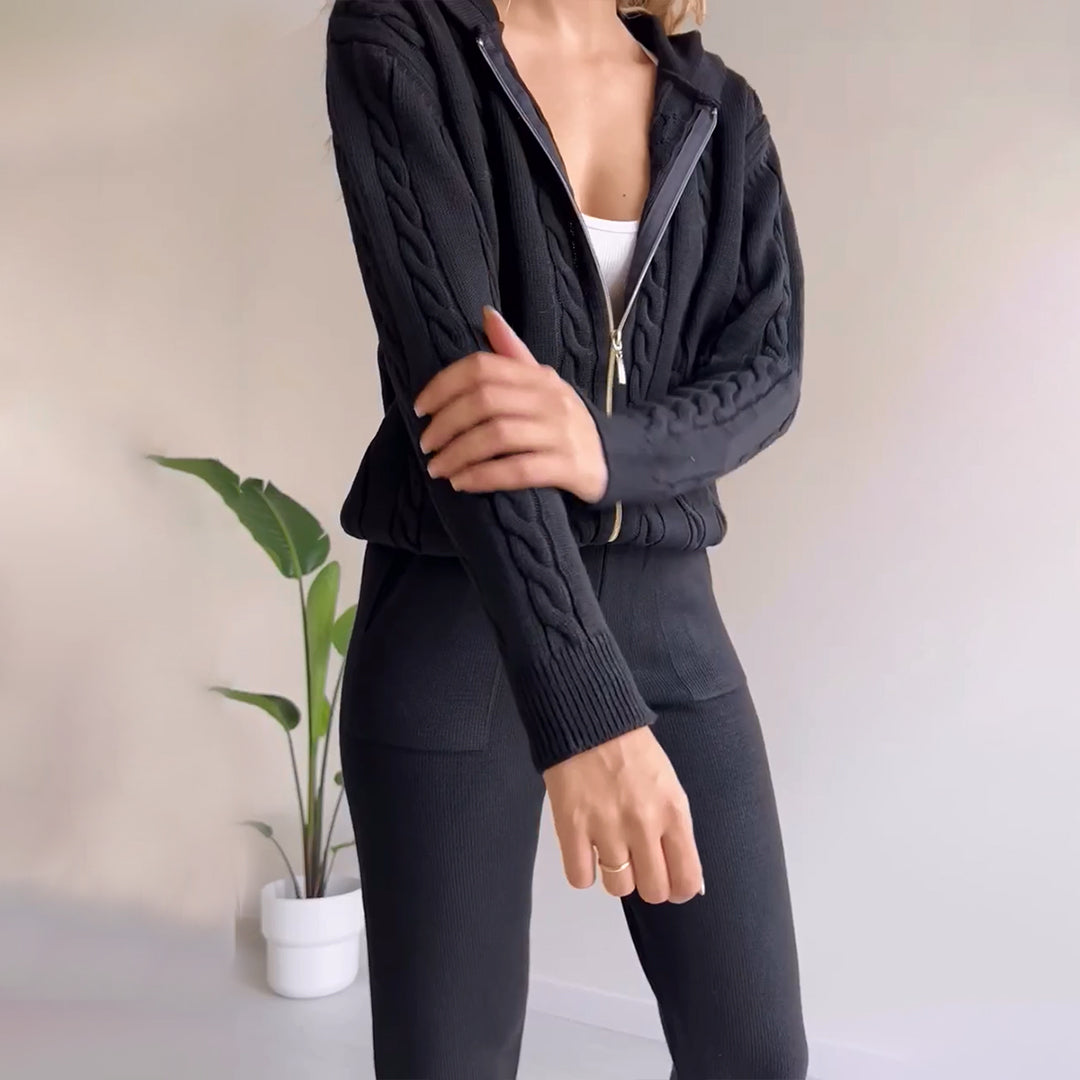 Conjunto Mujer Chaqueta y Pantalón Casual de Pana