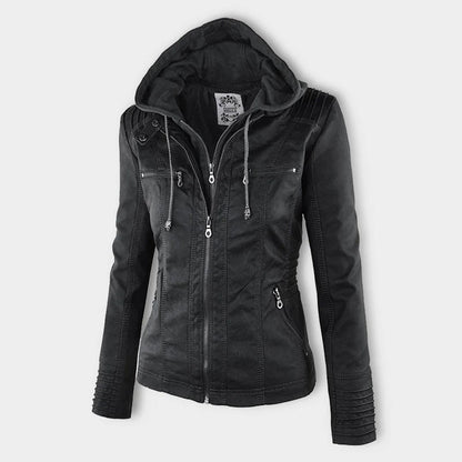 Chaqueta mujer con capucha cremallera estilo moderno