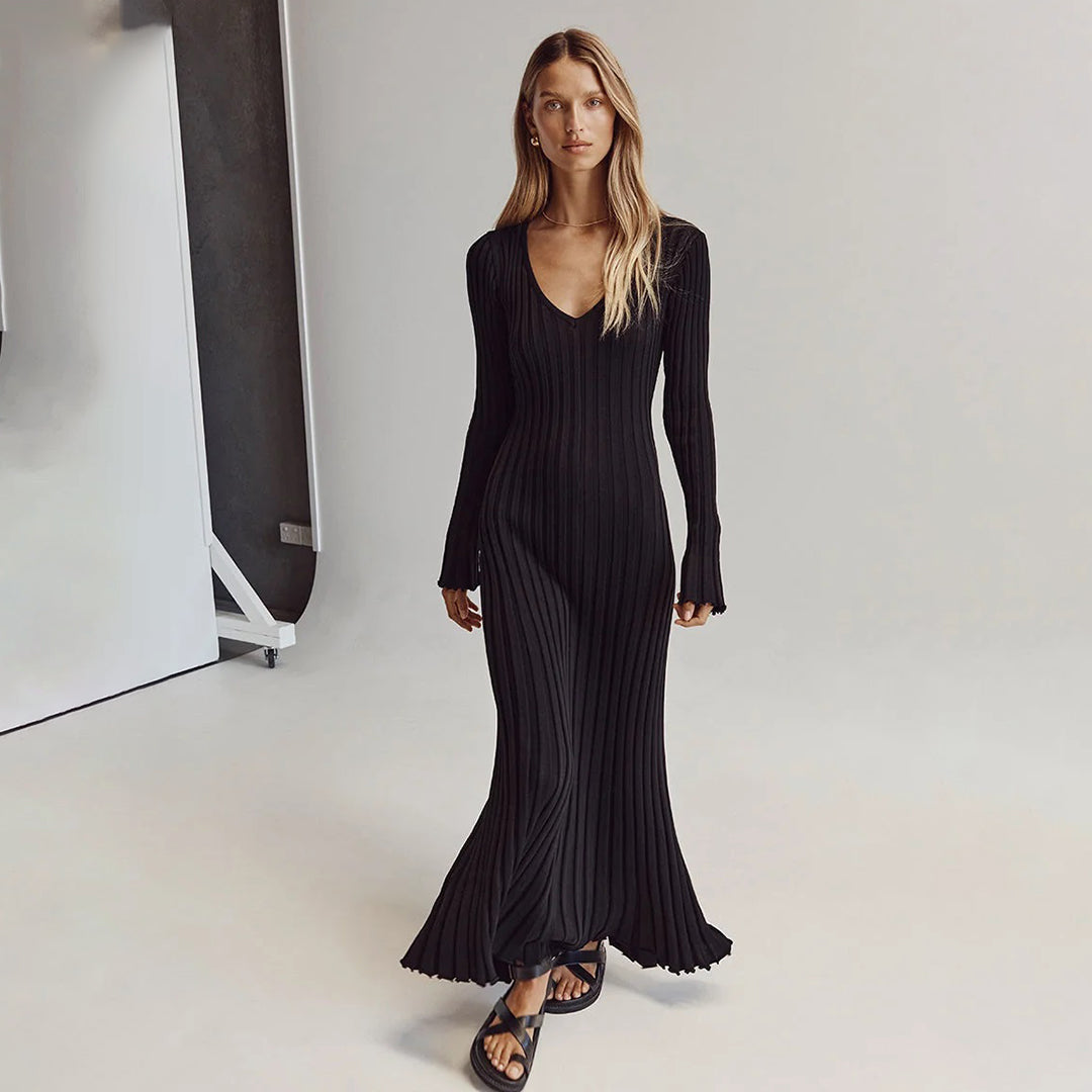 Vestido maxi mujer de plumeti ligero y fluido