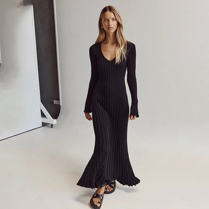 Vestido maxi mujer de plumeti ligero y fluido