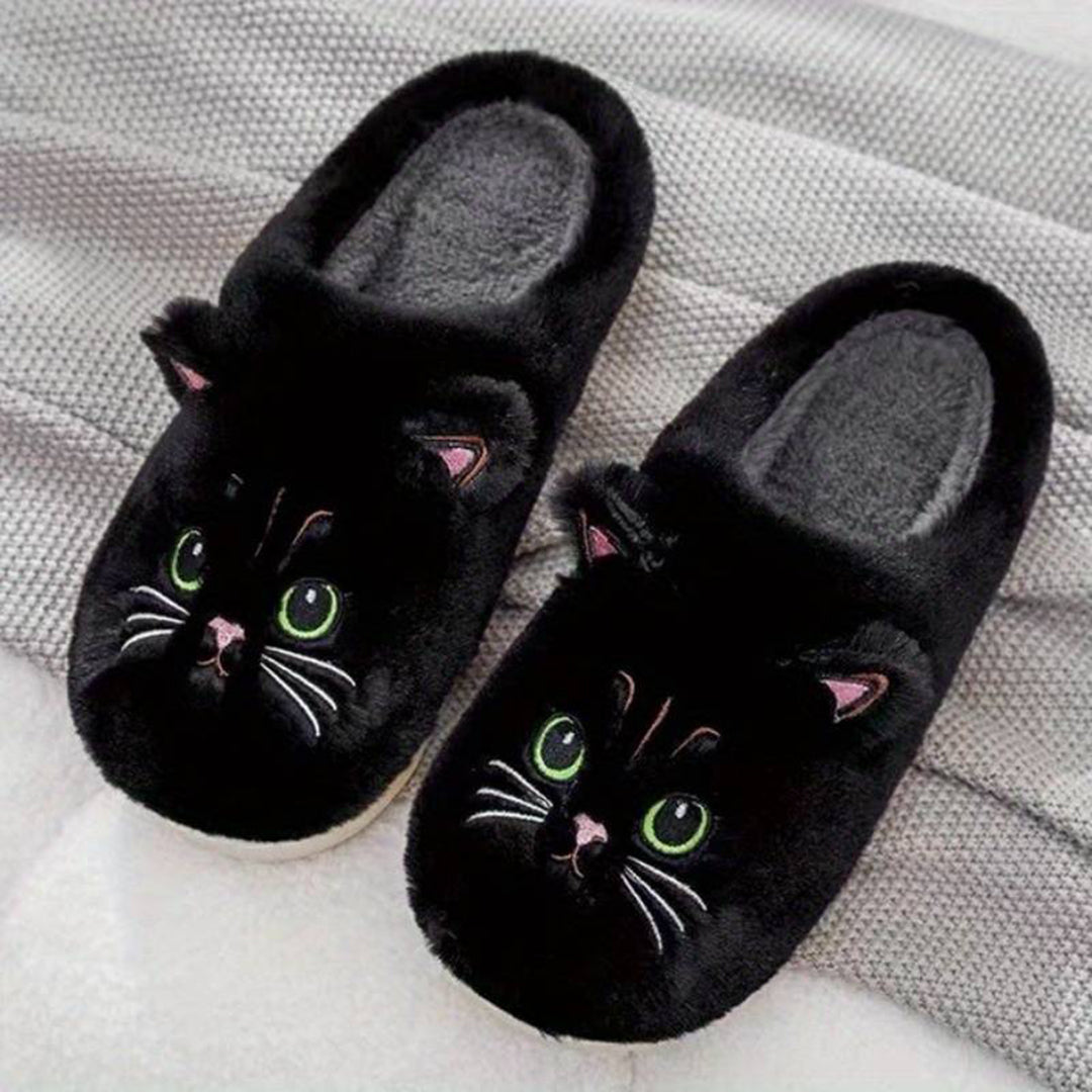 Zapatillas de casa Mujer diseño gato cálidas y cómodas