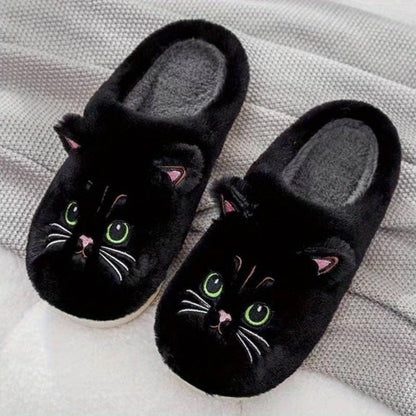Zapatillas de casa Mujer diseño gato cálidas y cómodas