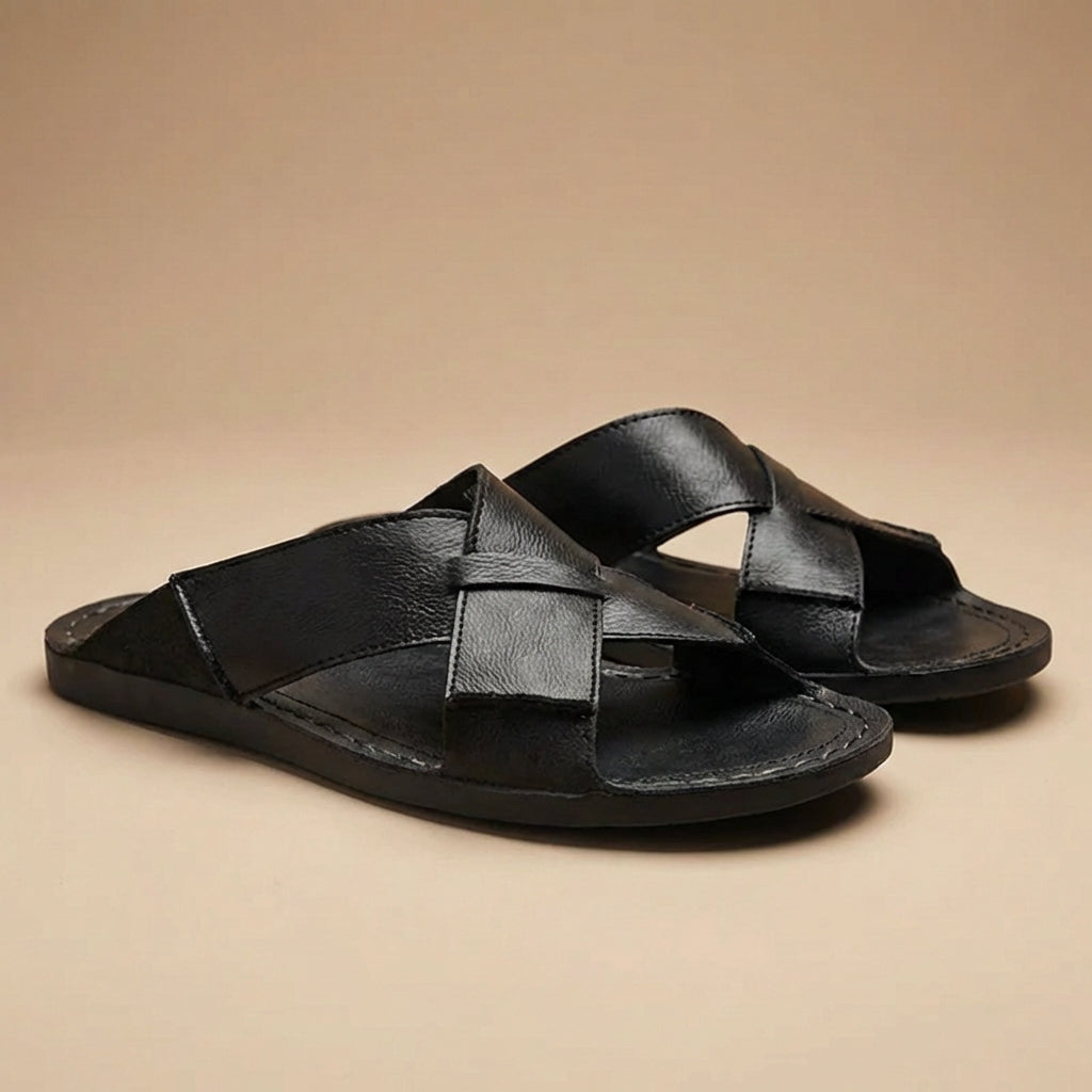 Sandalias Hombre con Correas Cruzadas Suela Plana Casual