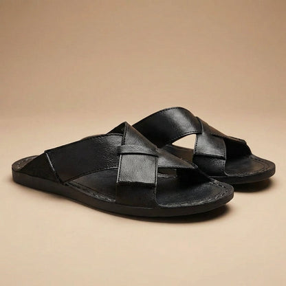 Sandalias Hombre con Correas Cruzadas Suela Plana Casual
