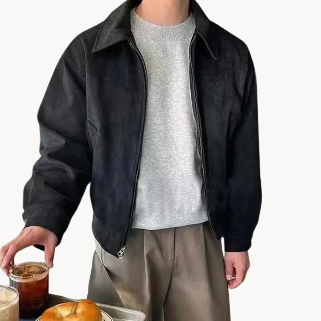 Chaqueta Hombre Estilo Vintage con Cremallera
