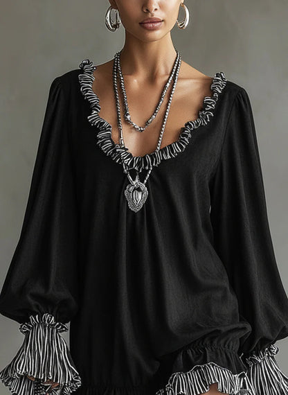 Vestido mini mujer efecto ante con volantes y detalles a rayas