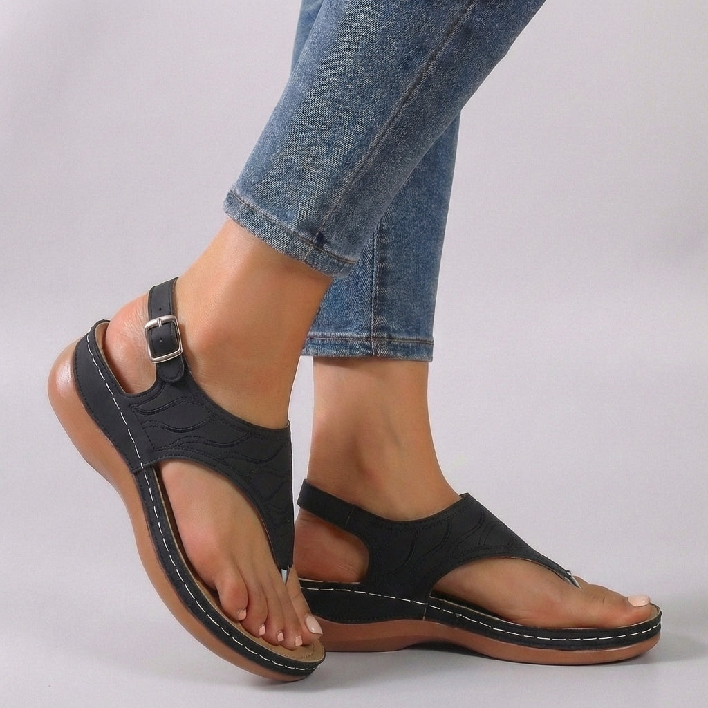 Sandalias Mujer Cuña Tira al Tobillo Ajuste Cómodo