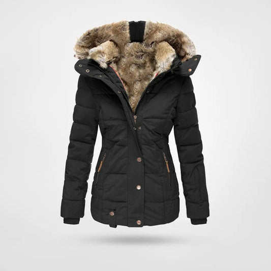 Abrigo Mujer Acolchado Forro Polar Invierno Capucha - Mavetta