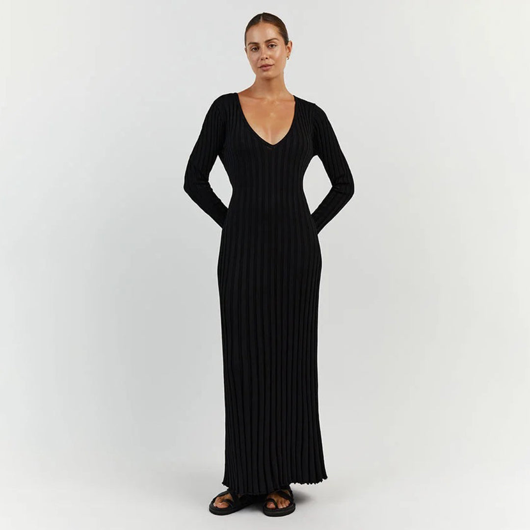 Vestido maxi mujer de plumeti ligero y fluido