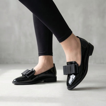 Mocasines Mujer Ortopédicos Piel Suave Lazo Decorativo