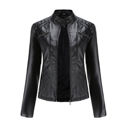 Chaqueta Biker Mujer de Cuero con Cremallera Clásica - Mavetta