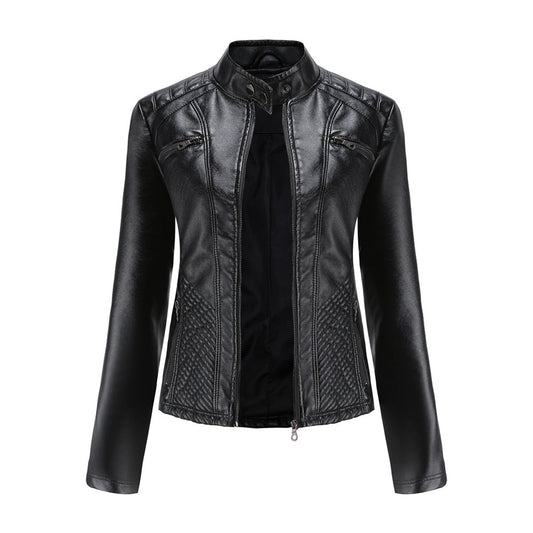 Chaqueta Biker Mujer de Cuero con Cremallera Clásica - Mavetta