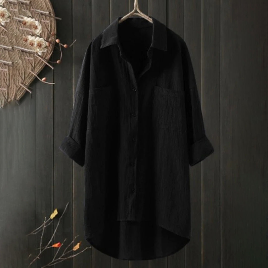 Blusa Mujer de Encaje Manga Larga Corte Oversize
