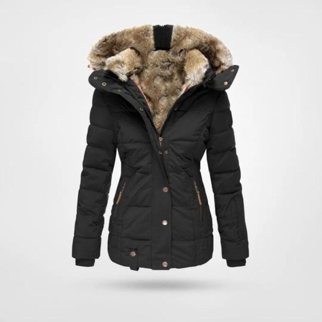 Abrigo Invierno Mujer con Forro de Piel Ajuste Clasico