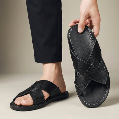 Sandalias Hombre con Correas Cruzadas Suela Plana Casual