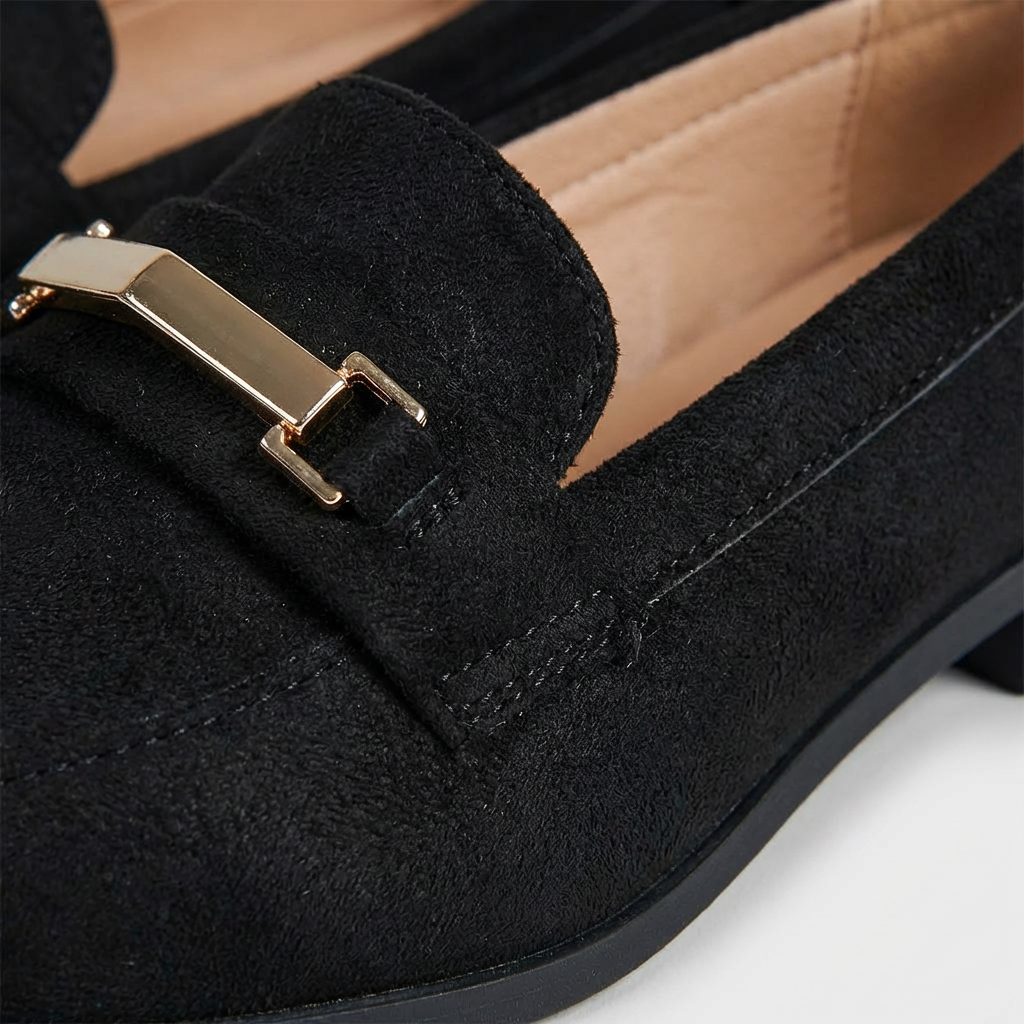 Mocasines Mujer de Piel con Hebilla Clásica