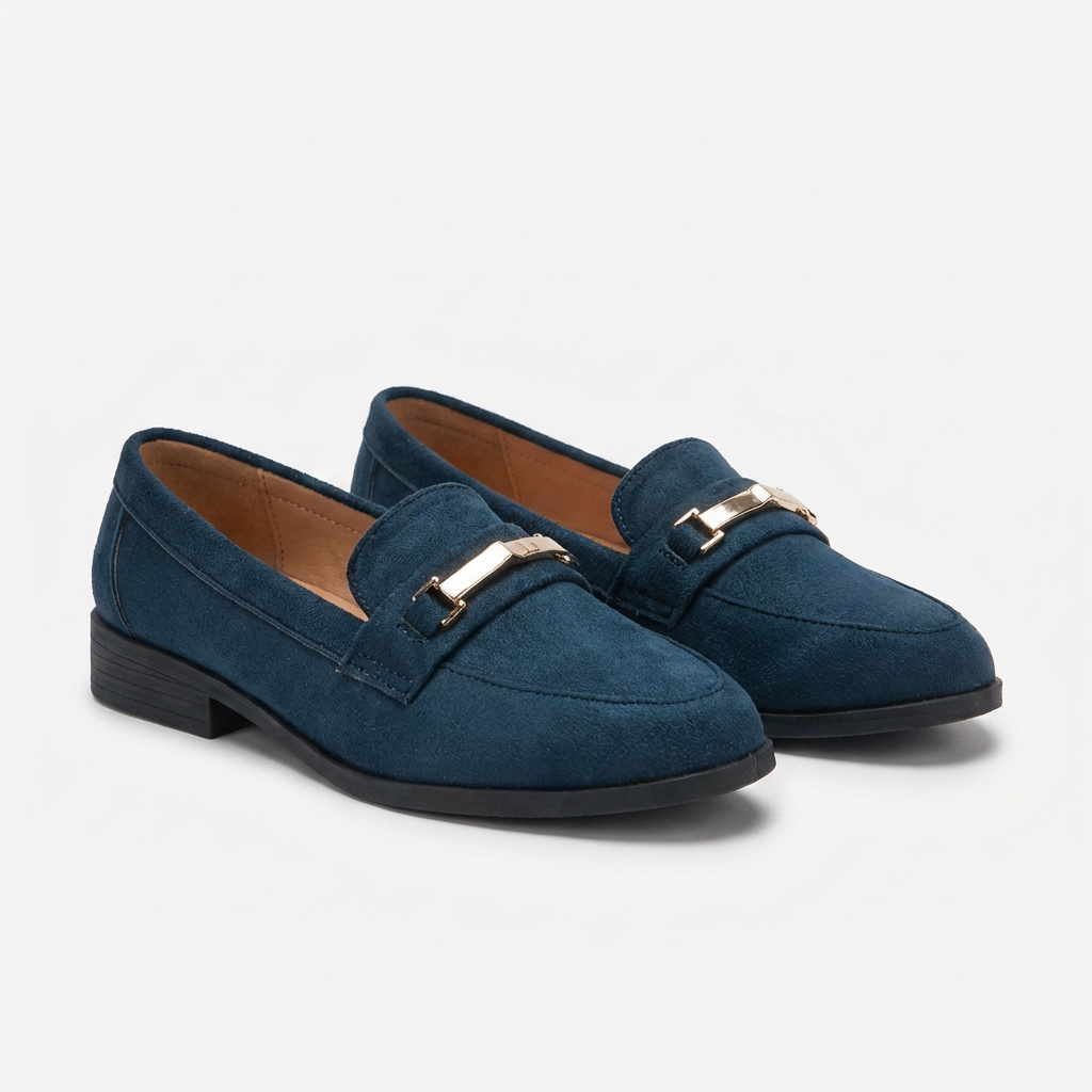 Mocasines Mujer de Piel con Hebilla Clásica