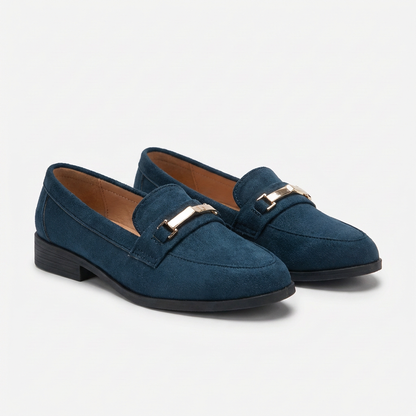 Mocasines Mujer de Piel con Hebilla Clásica