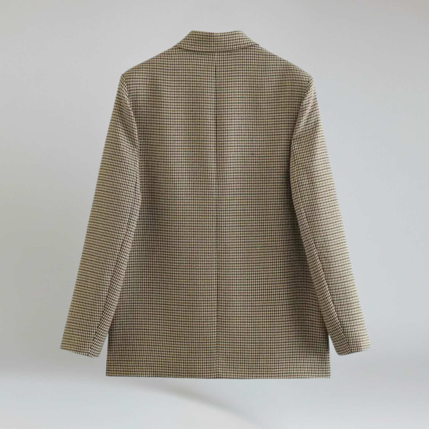 Blazer Mujer de Cuadros Doble Botonadura Bolsillos Solapa