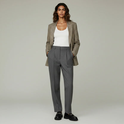 Blazer Mujer de Cuadros Doble Botonadura Bolsillos Solapa - Mavetta