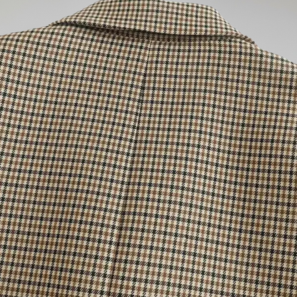 Blazer Mujer de Cuadros Doble Botonadura Bolsillos Solapa