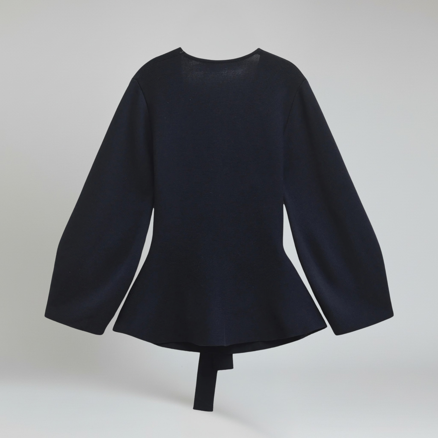 Blazer Mujer de Punto con Cinturón Almohadillas Cuello en V