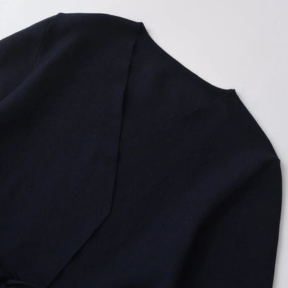 Blazer Mujer de Punto con Cinturón Almohadillas Cuello en V