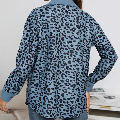 Blazer Mujer Estampado Animal Ajuste Entallado