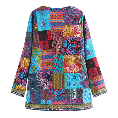 Blazer Mujer Estampado Artistico Acabado Ajuste Slim