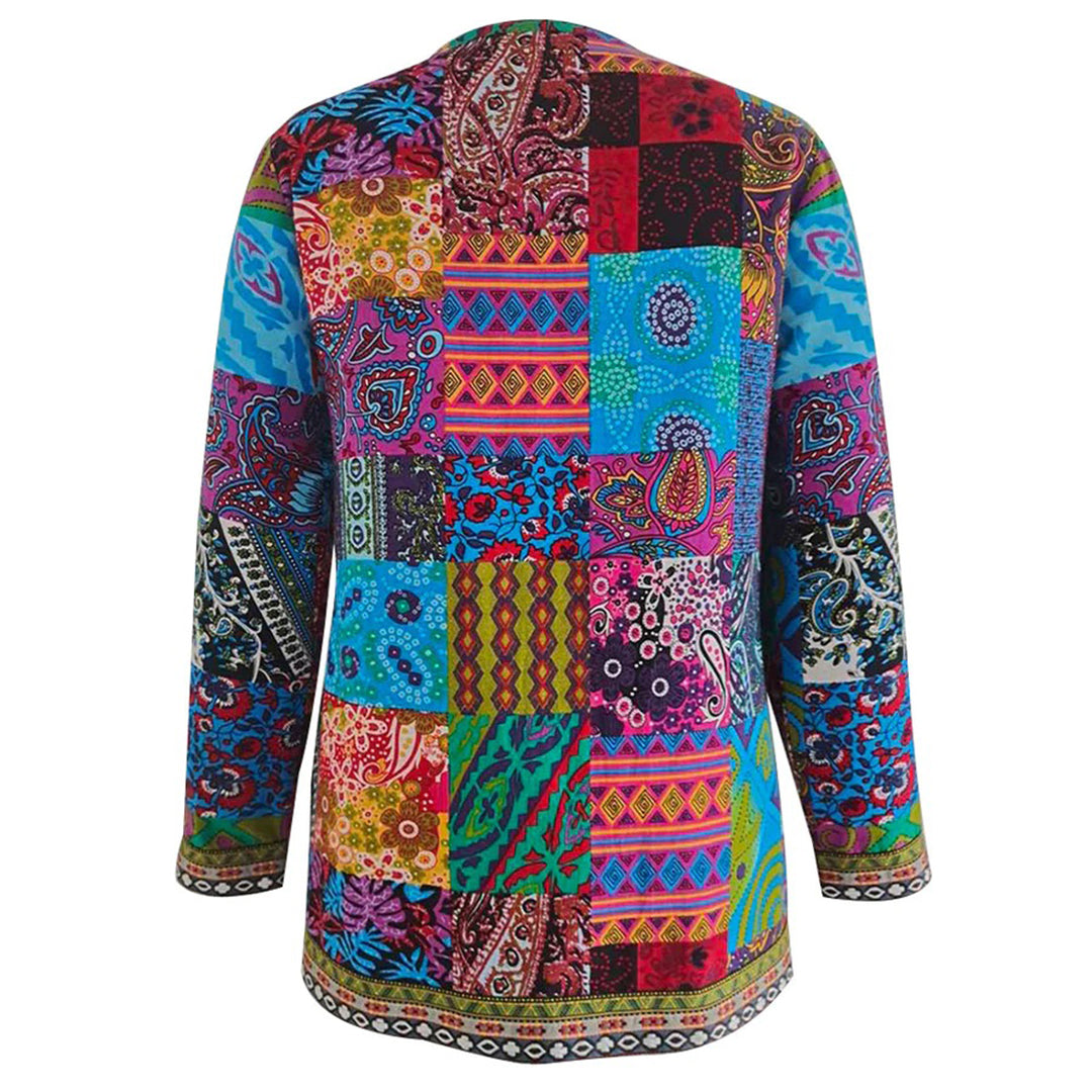 Blazer Mujer Estampado Artistico Acabado Ajuste Slim