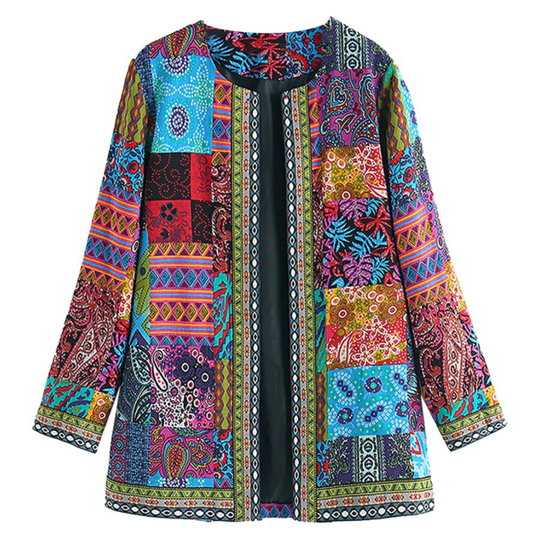 Blazer Mujer Estampado Artistico Acabado Ajuste Slim