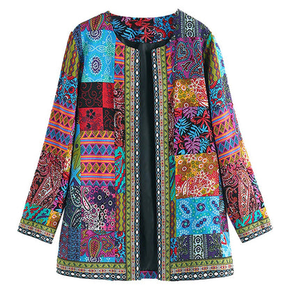 Blazer Mujer Estampado Artistico Acabado Ajuste Slim