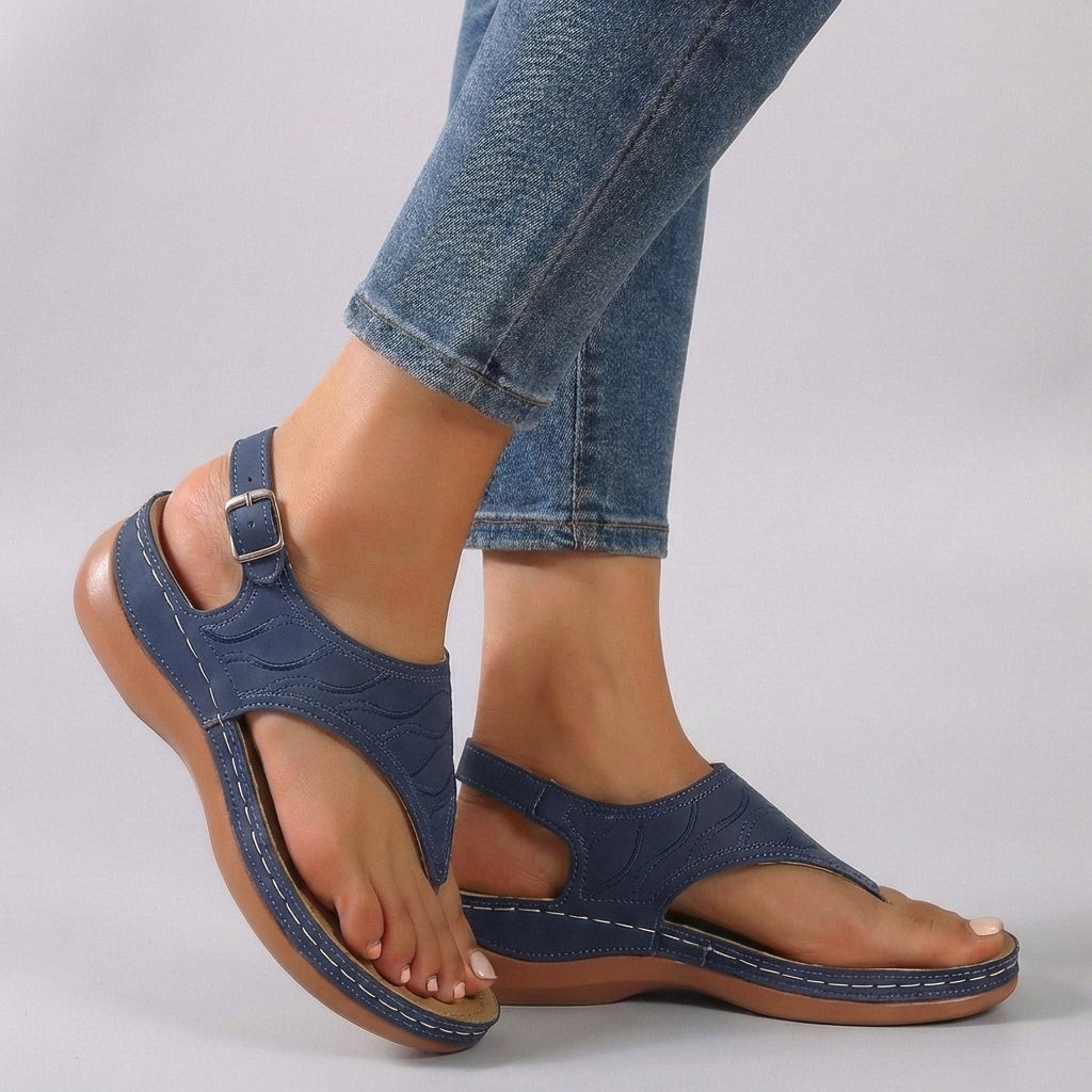 Sandalias Mujer Cuña Tira al Tobillo Ajuste Cómodo