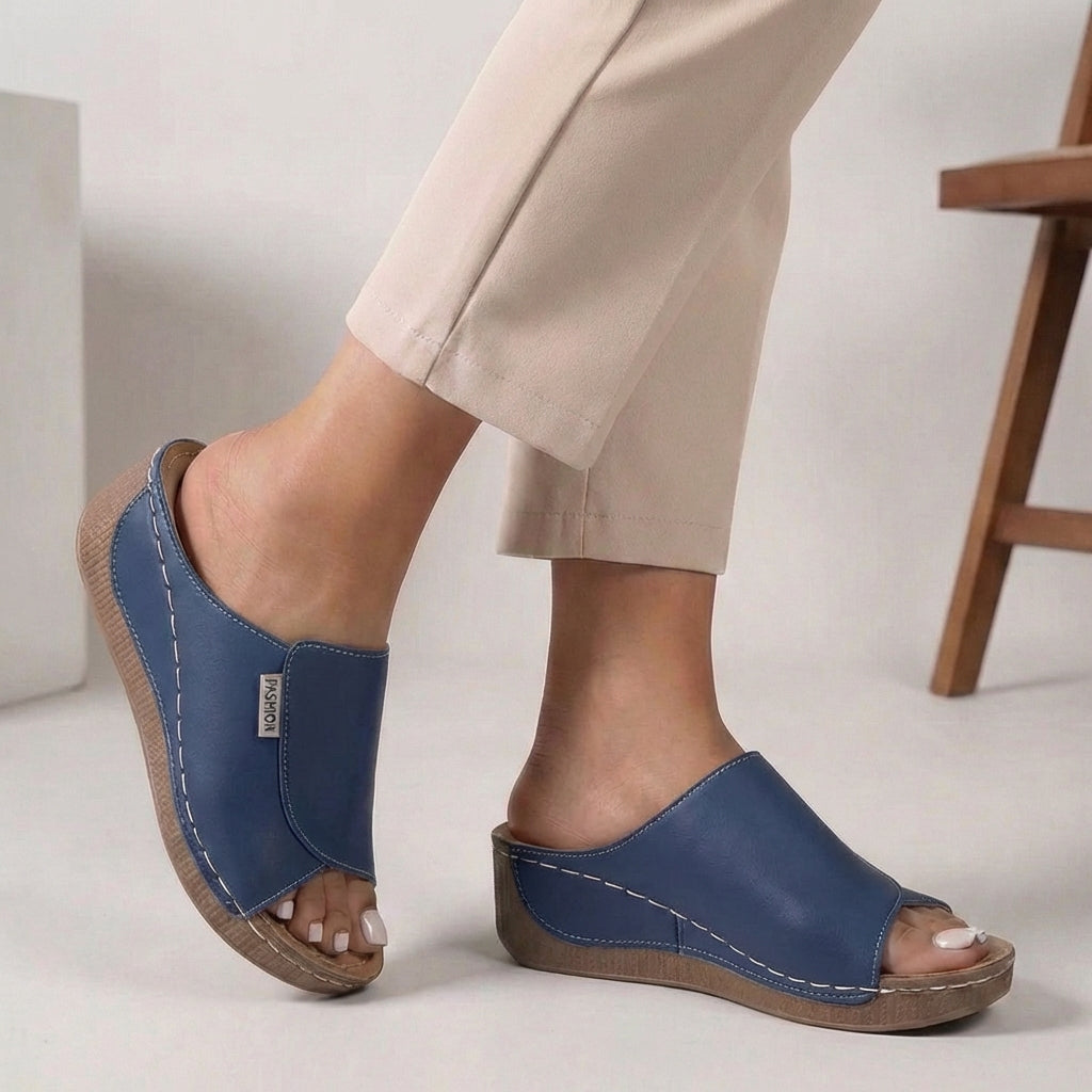 Zuecos Ortopédicos Mujer Cuña Diseño Fácil de Poner