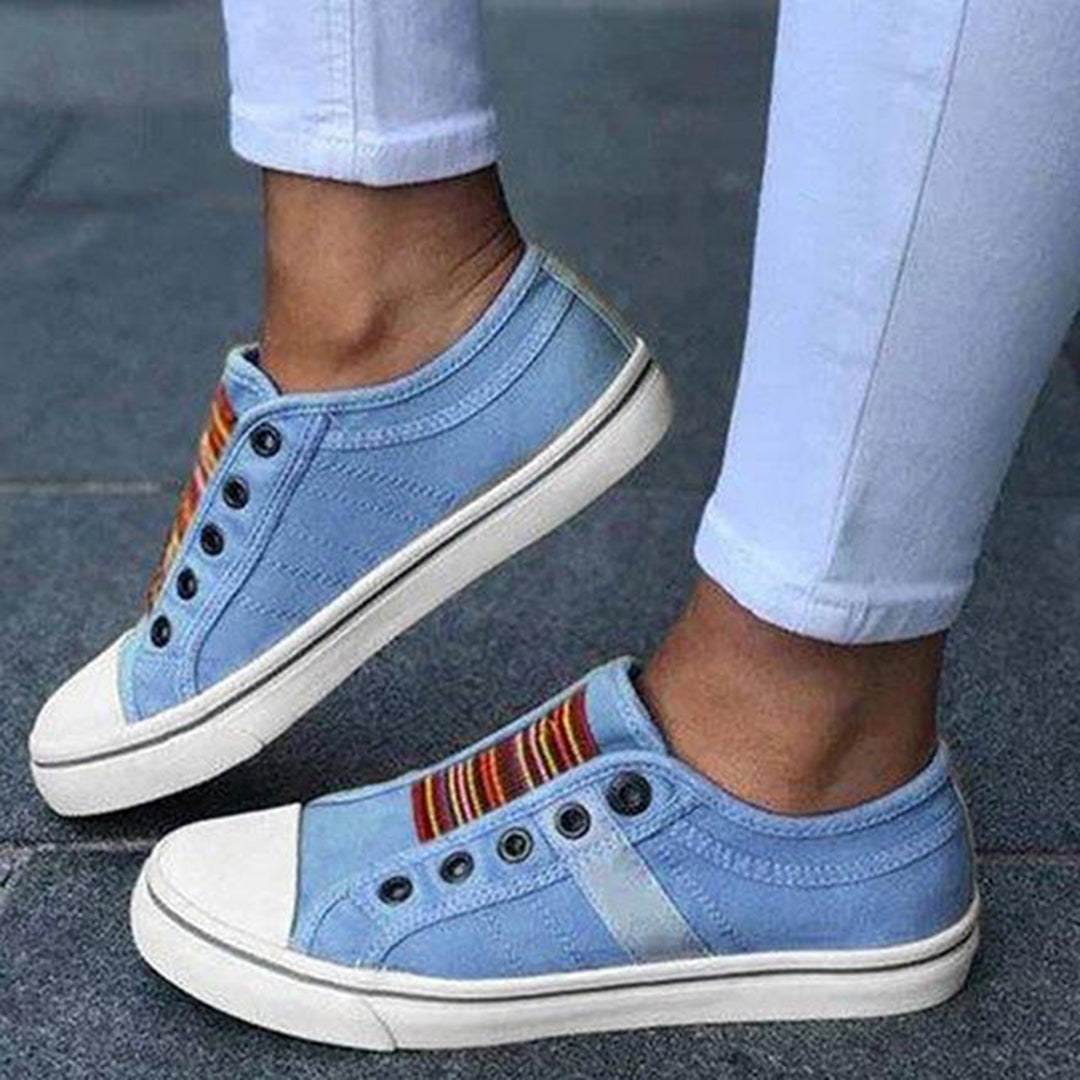 Zapatillas Mujer de Lona Diseño Casual Ajuste Confortable