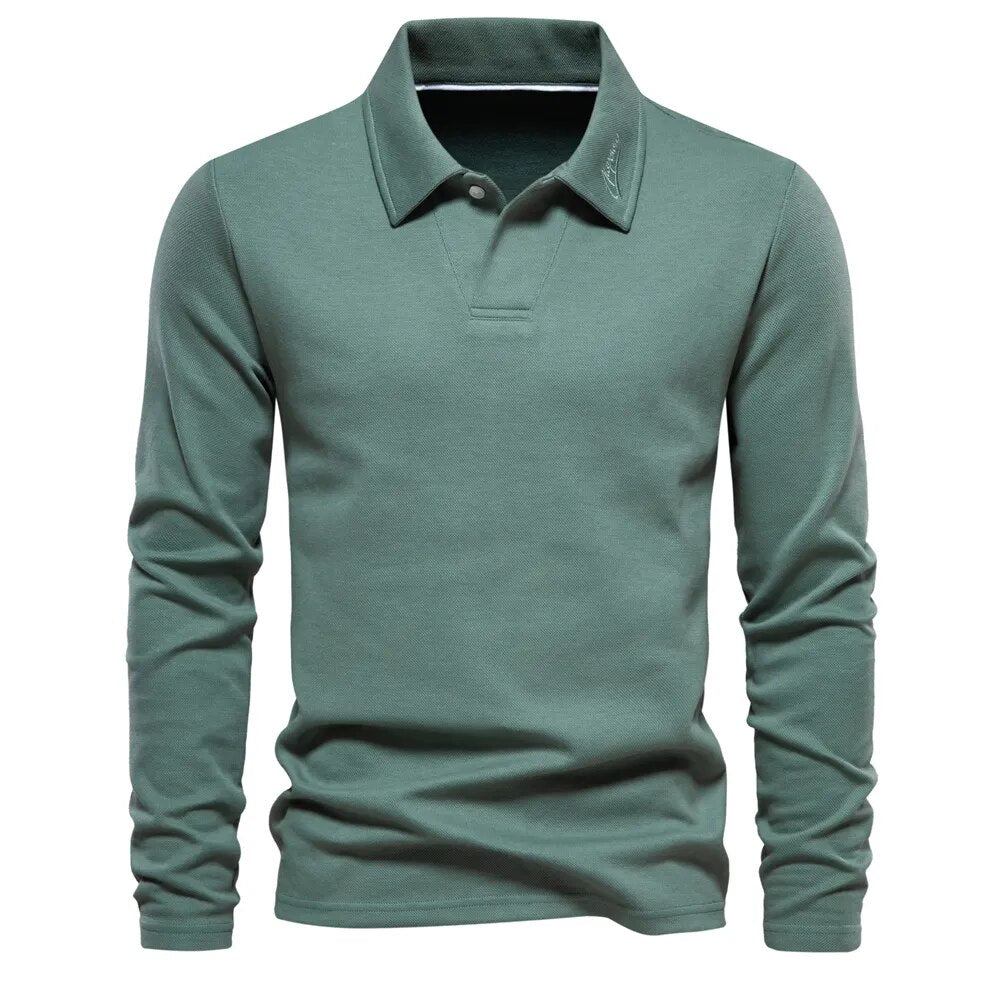 Camisa Hombre Casual Manga Larga Cuello Clasico